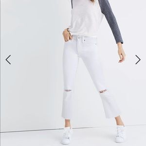 Cali Demi-Boot Jeans in Pure White: Distressed